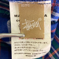 Stussy ステューシー マドラスチェック 胸ショーンフォント刺繍 長袖シャツ ブルー sizeXL 瑞穂店