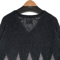 MASSES マシス アーガイル ウールニットカーディガン アクリル ナイロン ブラック グレー Size M 福生店