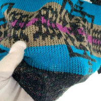 90's ST JOHN’S BAY セントジョーンズベイ ネイティブ柄 アクリル ウール クルーネックニットセーター マルチ Size M 福生店