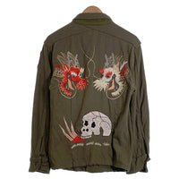 50's U.S.ARMY 米軍 WOOL SHIRTS ウールシャツ スカ刺繡 オリーブ OG-108 クロスヨーク プリーツ Size M 相当 福生店