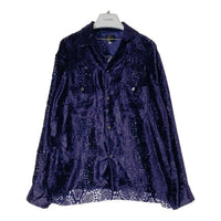 Needles ニードルズ JO153 C.O.B.One-Up Shirt-Burnout velvet 長袖 ベルベット オープンカラーシャツ パープル sizeM 瑞穂店