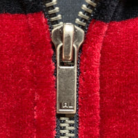RALPH LAUREN ラルフローレン 90s ベロアボーダーハーフジップ レッド×ブラック sizeL 瑞穂店
