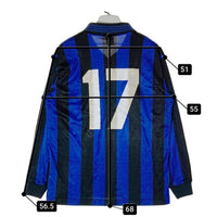 adidas アディダス デサント ストライプ 長袖ゲームシャツ ブルー×ブラック sizeM-L 瑞穂店