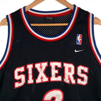 90-00's NIKE TEAM ナイキ SIXERS IVERSON シクサーズ アイバーソン ユニフォーム ゲームシャツ ブラック Size XXL 福生店