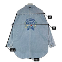 AVIREX アヴィレックス 5120602 25SS HAND LIKE EMBROIDERY SHIRTS ハンドライク刺繍シャツ ライトインディゴ sizeF 瑞穂店