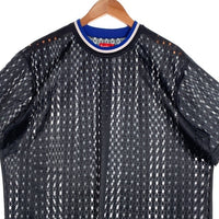 SUPREME シュプリーム 22SS Perforated Stripe Warm Up Top パーフォレーテッド ストライプ ウォームアップ トップ 半袖 ゲームシャツ ブラック Size M 福生店
