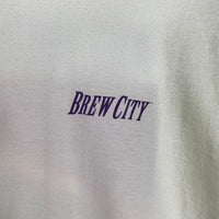 90's~ BREW CITY ブリューシティ クラフトビール プリントTシャツ ホワイト フルーツオブザルーム USA製 Size XL 福生店