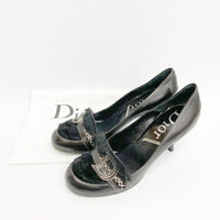 Christian Dior クリスチャンディオール レザーパンプス バックル&ファー付き ブラック size36 1/2 瑞穂店