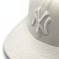 90's New Era ニューエラ MLB ニューヨーク・ヤンキース 59FIFTY ベースボールキャップ ホワイト ウール USA製 Size 7 3/8 (58.7cm) 福生店