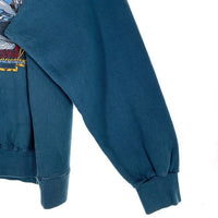 90's WORLD PRESERVE アニマルプリント クルーネックスウェットトレーナー ブルー GALT SAND USA製 Size L 福生店