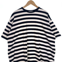Graphpaper グラフペーパー クルーネック ボーダーTシャツ ブラック ホワイト GU223-70010B Size 2 福生店