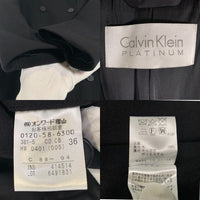 Calvin Klein PLATINUM カルバンクライン プラチナム ダブルブレスト フード ウールロングコート ブラック Size 36 福生店