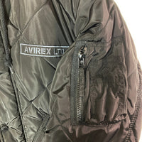 AVIREX アヴィレックス 6112175 キルティング フード付き ボンバージャケット ブラック sizeM 瑞穂店