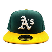 New Era ニューエラ 59FIFTY オークランド・アスレチックス ベースボールキャップ グリーン イエロー Size 7 5/8 (60.6cm) 福生店