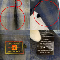 FB County エフビーカウンティー CHECKER SHIRTS オンブレチェックシャツ ネイビー ブラック Size L 福生店