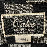 CALEE キャリー パイル 市松模様 オープンカラー 半袖シャツ ブラック sizeL 瑞穂店