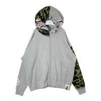 A BATHING APE アベイシングエイプ 001ZPG701018X Giant Shark Full Zip シャーク ジップアップパーカー グレー size2XL 瑞穂店