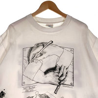 80's 90's SOF TEE M.C.ESCHER エッシャー プリント 半袖 Tシャツ ホワイト USA製 Size XL 福生店
