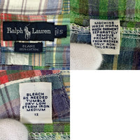 90's Ralph Lauren ラルフローレン BLAIRE マドラスチェック ボタンダウンシャツ マルチ 長袖 Size S 福生店