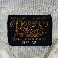 FREEWHEELERS フリーホイーラーズ POWERWEAR FLATTIES RUSSETTA TA 両面プリント 両V スウェットトレーナー オートミール Size 38 福生店