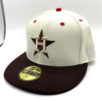 NEWERA ニューエラ HOUSTON ASTROS ヒューストンアストロズ THE CAP別注 59FIFTY ベースボールキャップ サイドパッチ ブラウン オフホワイト Size 7 5/8 (60.6cm) 福生店