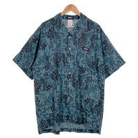 80-90's JIMMY'Z ジミーズ コットン リネン 総柄プリント ハワイアンシャツ アロハ ブルー USA製 Size M 福生店