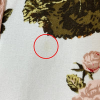 KANEKO ISAO カネコイサオ 薔薇柄ピコフリルロングワンピース ホワイト ピンク size- 瑞穂店