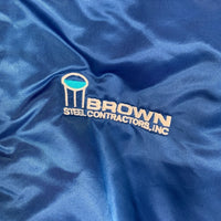 90`s Chalk Line チョークライン Brown Steel Contractors Inc ナイロン スタジアムジャケット スタジャン ブルー USA製 Size L 福生店