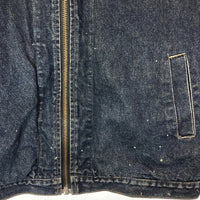 damani dada ダマーニダダ 襟レザー ジップアップ デニムジャケット インディゴ sizeXL 瑞穂店