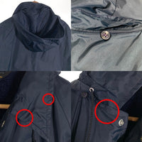 70's Champion チャンピオン ナイロン コーチジャケット フード INDIANA STATE プリント ボアライナー ネイビー Size L 相当 福生店