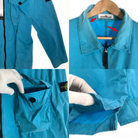 STONE ISLAND ストーンアイランド 20SS OLD EFFECT CANVAS OVERSHIRT オールドエフェクト キャンバスジップアップオーバーシャツ ターコイズブルー 7215114WN Size 3XL 福生店