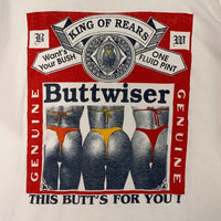 Buttwiser バットワイザー パロディ プリントTシャツ ホワイト Size XL 福生店