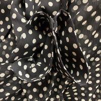 LOULOU WILLOUGHBY ルルウイルビー 212020-13 長袖ボウタイブラウス ドット ブラック size02 瑞穂店