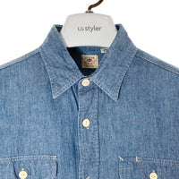 SUGAR CANE シュガーケーン シャンブレー 半袖ワークシャツ インディゴ sizeL 瑞穂店