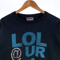 90's LOL @UR SWAG クルーネックスウェットトレーナー ネイビー Hanes刺繡タグ Size XL 相当 福生店