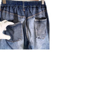 US アス Fake Vintage Denim Easy Pants フェイクヴィンテージデニム イージーパンツ 転写プリント インディゴ ライトブルー Size F 福生店
