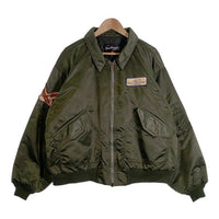 ~90's Sportsmaster スポーツマスター フライトジャケット オリーブ 中綿 ワッペン USA製 IDEAL Size XXL 福生店