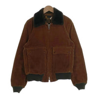 70's WEATHERCASTER ウェザーキャスター ジップアップコーデュロイジャケット 襟ボア リブ ブラウン USA製 Size 38 福生店