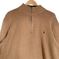 Polo by Ralph Lauren ポロラルフローレン ハーフジップ コットン プルオーバーニットセーター ベージュ Size XXL 福生店