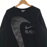 BLACK COMME des GARCONS ブラックコムデギャルソン 18AW NIKE ナイキ プリント クルーネックスウェットトレーナー ブラック Size L 福生店