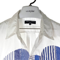 COMME des GARCONS HOMME コムデギャルソンオム ストライプパッチワーク 半袖シャツ HQ-B034 AD2015 ホワイト sizeM 瑞穂店