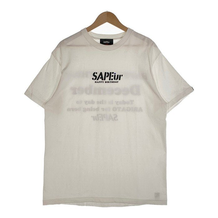 SAPEur サプール HAPPY BIRTHDAY TEE プリントTシャツ ホワイト Size L 福生店