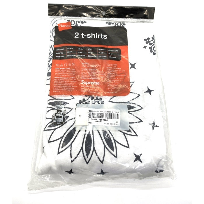 超人気!SUPREMExHanes タグレス バンダナ柄 半袖Tシャツ 2枚組 SUPREME シュプリーム 22AW Hanes ヘインズ Bandana Tagless