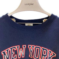 90's NEW YORK NEW YORK HOTEL&CASINO ニューヨーク ニューヨーク ホテル&カジノ プリント クルーネックスウェットトレーナー ネイビー Size XL 瑞穂店