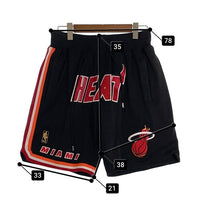 Just Don ジャストドン 20AW mitchell&ness ミッチェルアンドネス Swingman Shorts スウィングマンショーツ マイアミヒート メッシュ ショートパンツ バスパン ブラック Size M 福生店