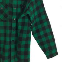 80's L.L. Bean エルエルビーン 長袖 バッファローチェック フランネル シャツ グリーン ブラック USA製 Size L (16 16 1/2) 福生店
