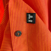 VERSACE JEANS COUTURE ヴェルサーチジーンズクチュール ストライプ 半袖シャツ イタリア製 オレンジ sizeM 瑞穂店