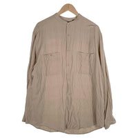 JOHN HENRY ジョンヘンリー リネン レーヨン バンドカラーチェックシャツ ベージュ Size L 福生店
