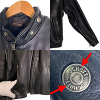 Schott ショット レザーシングルライダースジャケット ブラック 641 ボアライナー付 Size 38 福生店