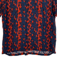 WACKO MARIA ワコマリア オープンカラーレーヨンシャツ レオパード ブルー レッド 半袖 Size M 福生店